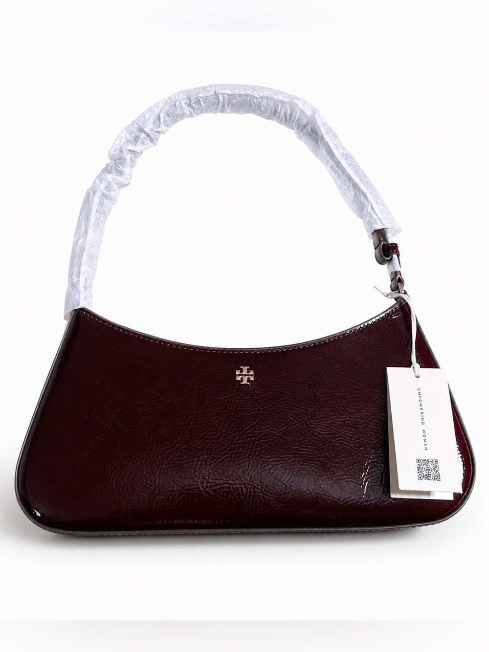 Tory Burch Burgundy Oxblood Patent Leather Shoulder Bag NWT - Picture 2 of 16